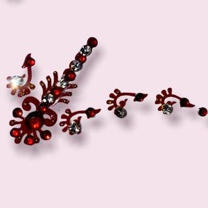 Red, Silver and Gold Bindi Stickers